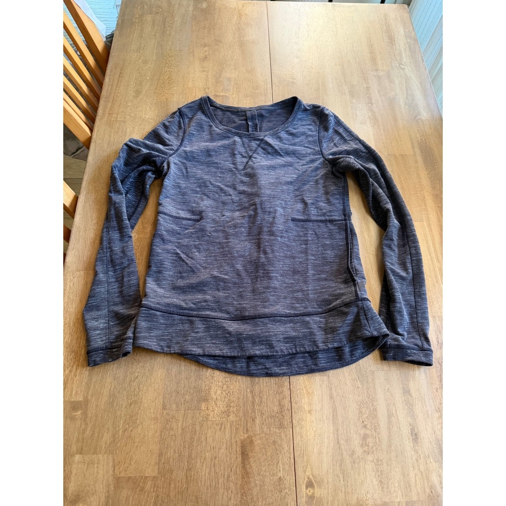 Lululemon Long Sleeve Pullover Space Dye Gray Blue Crew Neck Sweatshirt Size 6